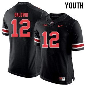 Youth Ohio State Buckeyes #12 Matthew Baldwin Black Out Nike NCAA College Football Jersey Holiday KQJ2244KW